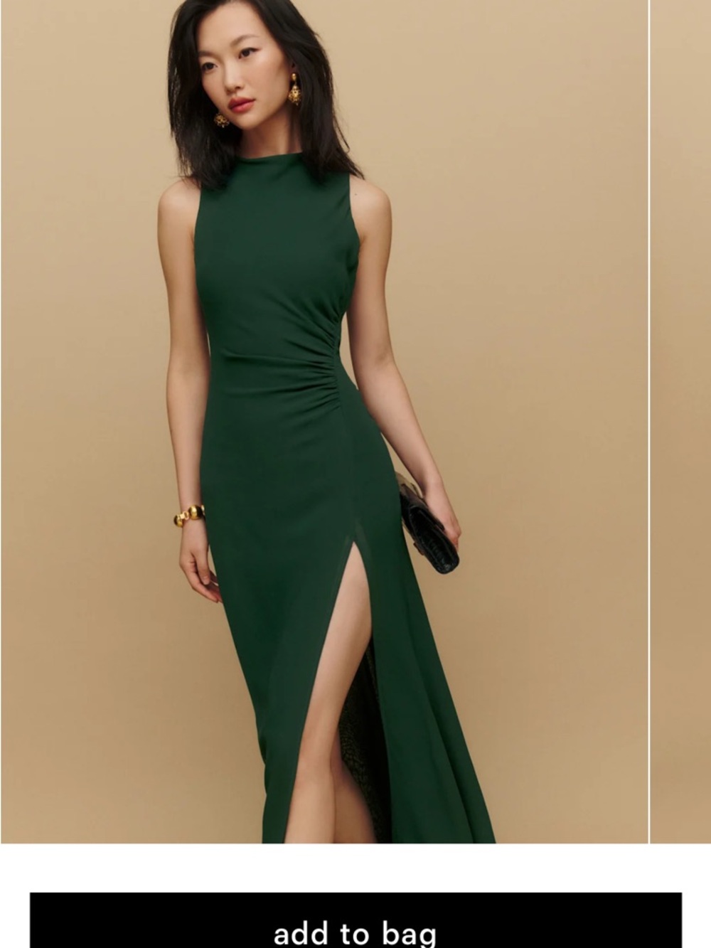 Reformation Deep Green Sleeveless Maxi Gown - Picture 4 of 5